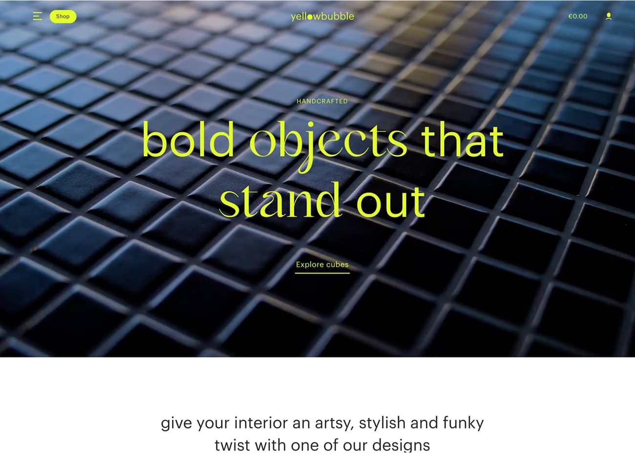 Flatsome webshop example – Yellow Bubble